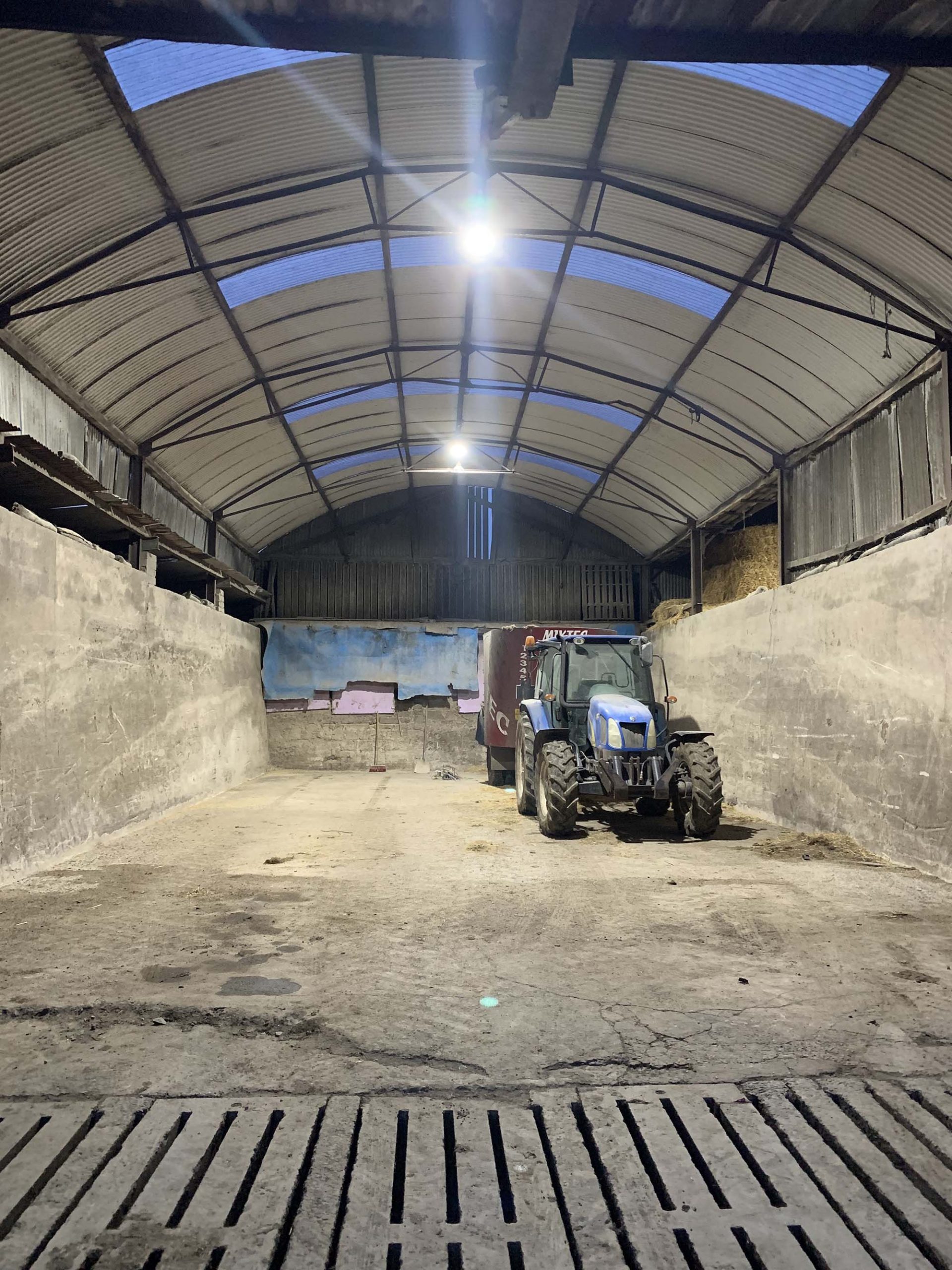 New lighting system in large hay barn